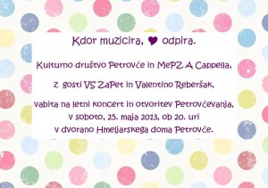 Letni koncert MePZ A Cappella @ Hmeljarski dom Petrovče | Petrovče | Žalec | Slovenija